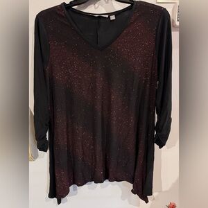 Holiday top, plus size, Valerie Stevens